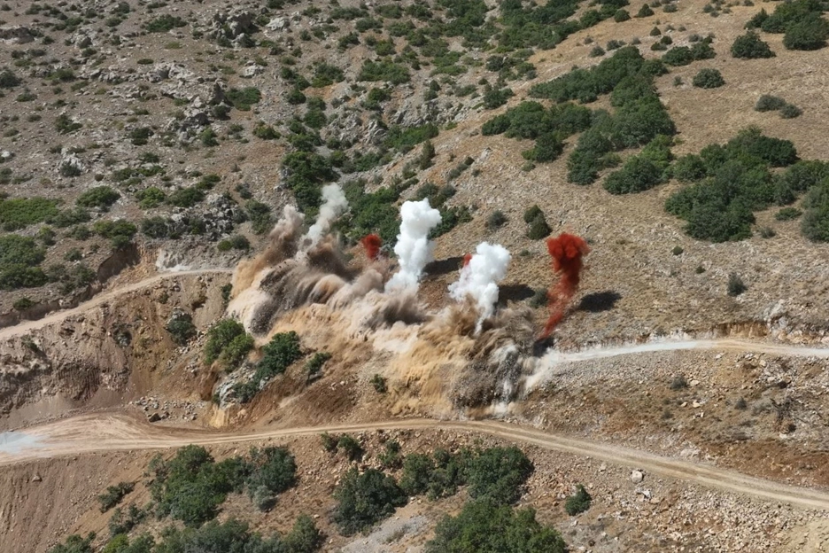 Tecer Dağı taş ocağında ilk patlama gerçekleştirildi